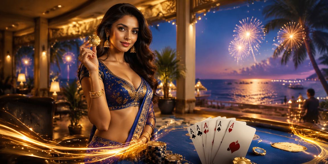Blue and gold Teen Patti card game on mh37 platform