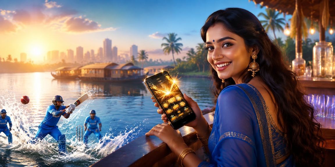 Relaxing seaside view with cricket betting theme